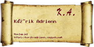 Kórik Adrienn névjegykártya