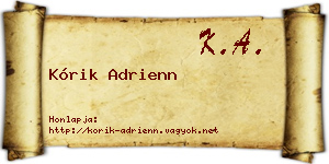 Kórik Adrienn névjegykártya